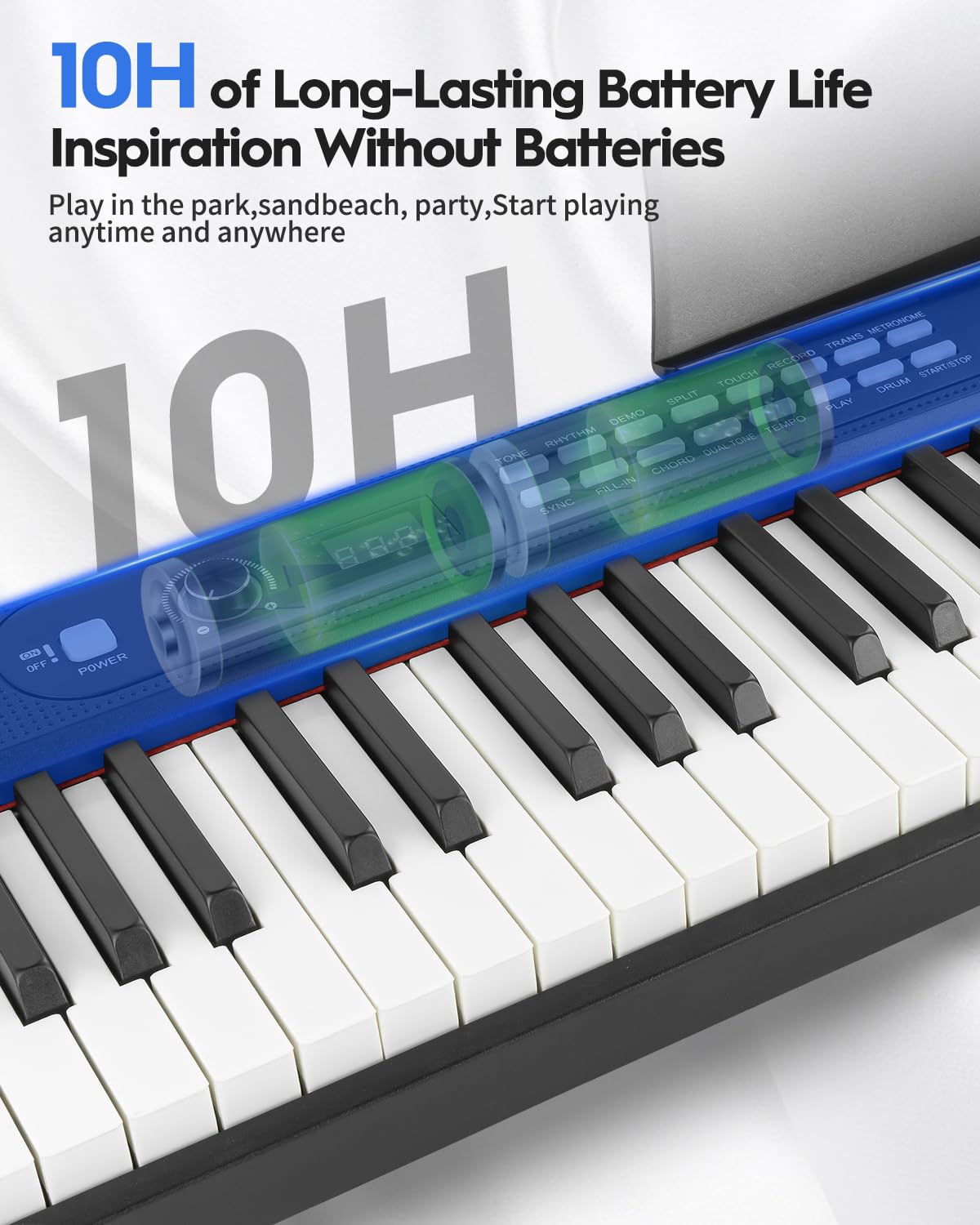 STRICH 88 Key Digital Piano Foldable Full Size Electric Keyboard with Semi-Weighted Sensitive Keys, Portable Electric Piano Set for Beginner, Bundle with Sustain Pedal, Headphones, Music Rest, SEP-88F - Image 3