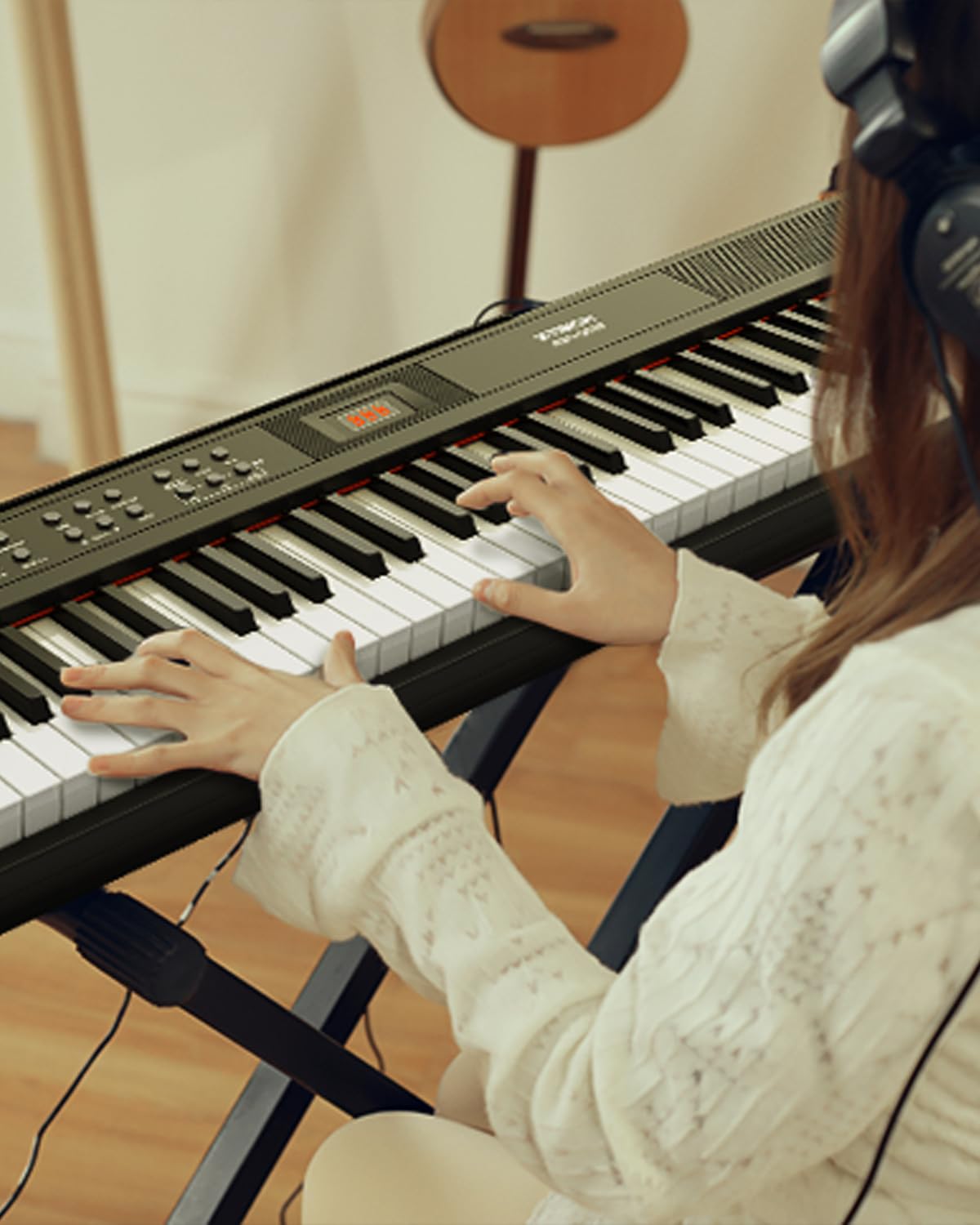 STRICH 88 Key Digital Piano Full Size Electric Keyboard with Semi-Weighted Sensitive Keys, Portable Electric Piano Set for Beginner, Bundle with Sustain Pedal, Headphones, Music Rest, SEP-150S - Image 8