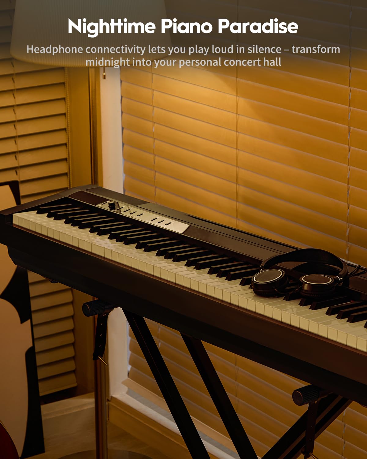 STRICH Digital Piano 88 Key Full Size Weighted Keyboard, Hammer-Action Portable Electric Piano For Beginner Adults, Bundle With Sustain Pedal, Piano Stickers, Music Rest, Black, SDP-P7 - Image 7