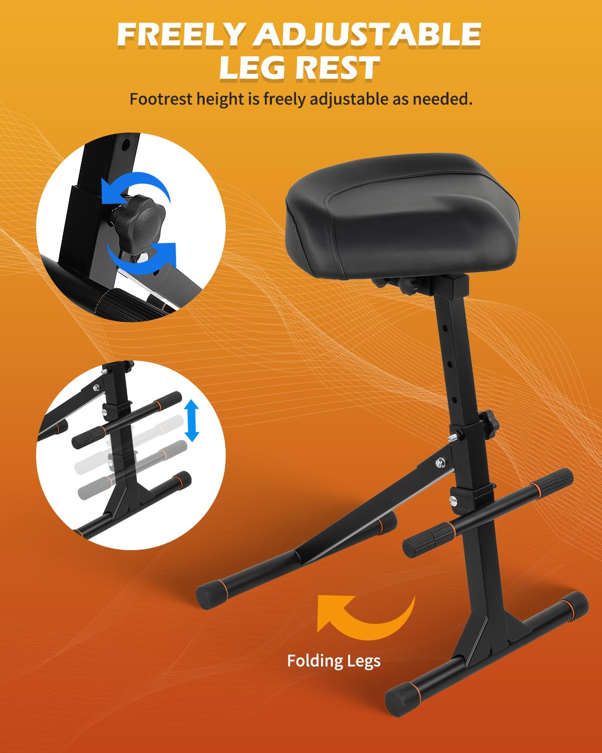 STRICH Guitar Stool, Height Adjustable Guitar Seat, Adjustable Footrest Guitar Chair for Kids Adults Guitarist, Portable and Foldable Drum Stool Throne for Drummer (SGT-20) - Image 3