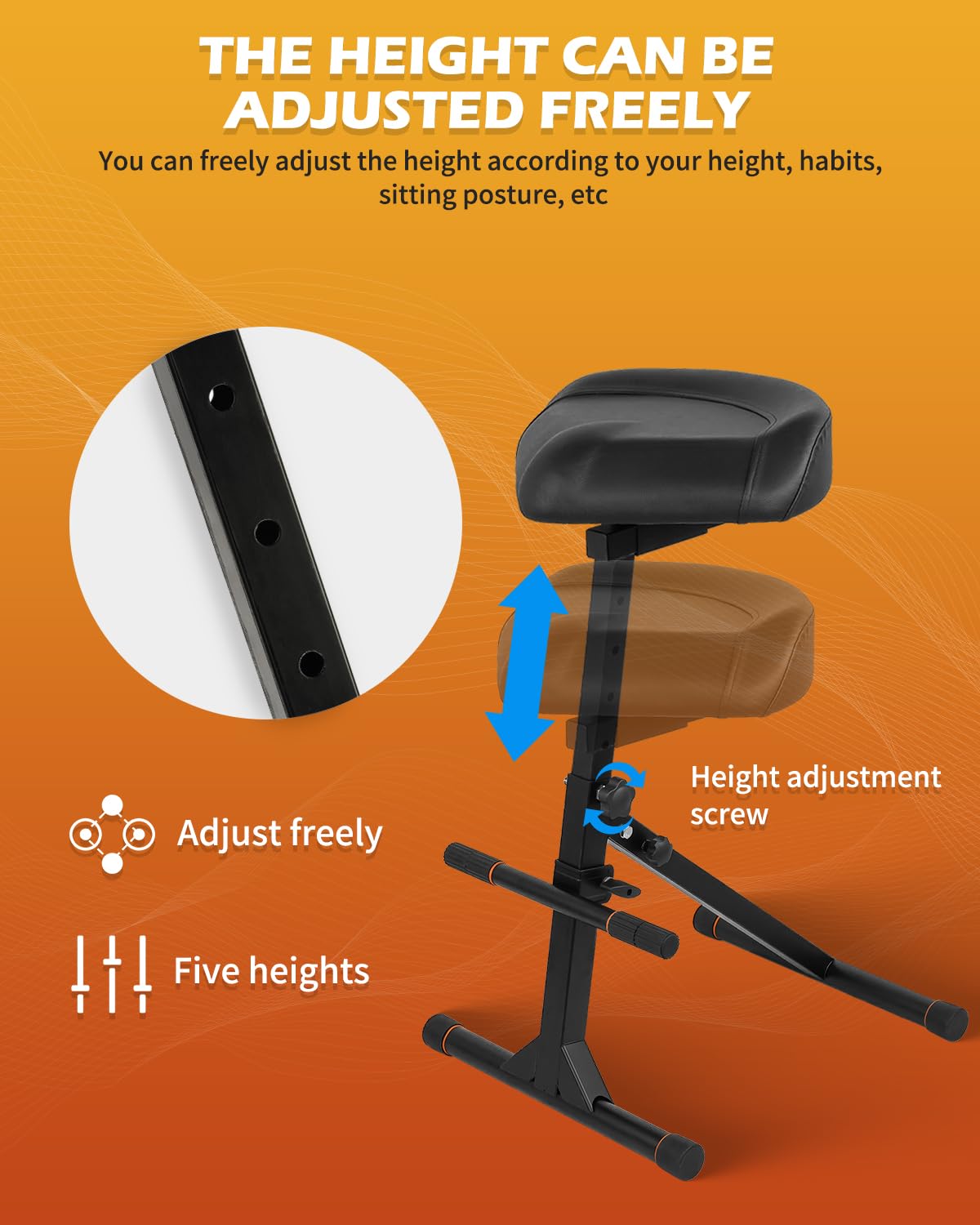 STRICH Guitar Stool, Height Adjustable Guitar Seat, Adjustable Footrest Guitar Chair for Kids Adults Guitarist, Portable and Foldable Drum Stool Throne for Drummer (SGT-20) - Image 5