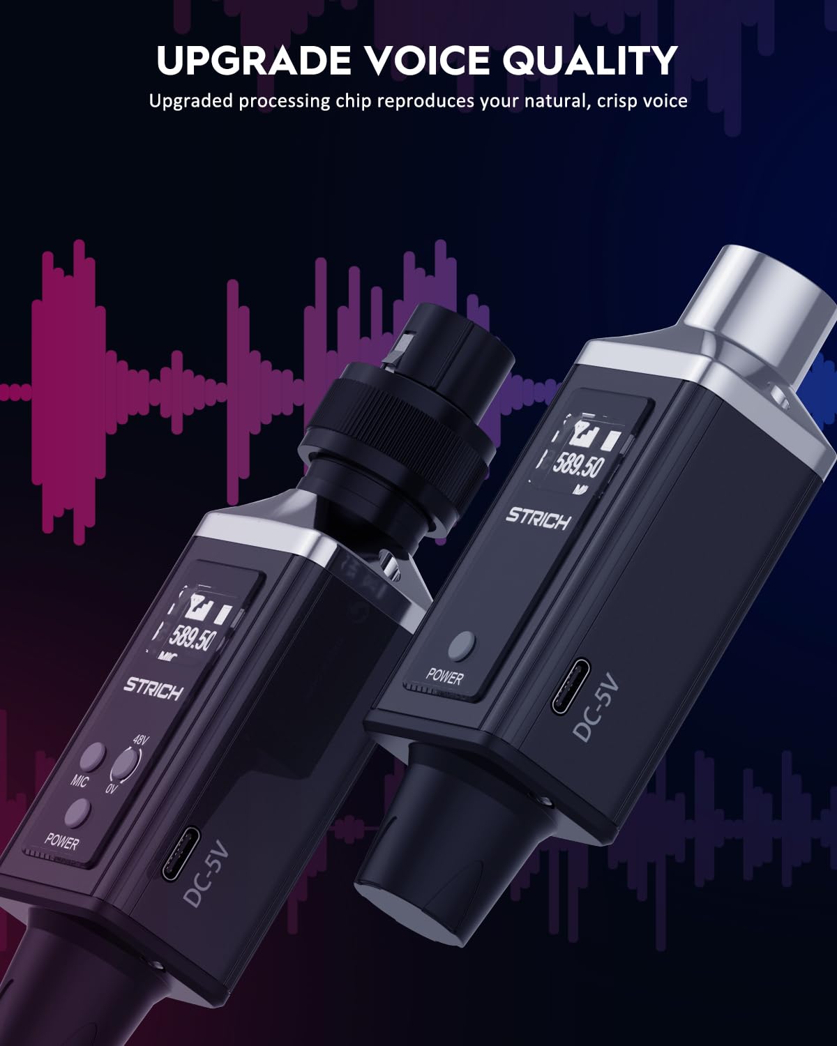 STRICH M3 UHF Wireless Microphone XLR Transmitter and Receiver 16 Channels, 164 ft Range, Plug-on Wireless Mic Adapter for Dynamic & Condenser Mic, Compatible with Audio Mixer, PA System - Image 8