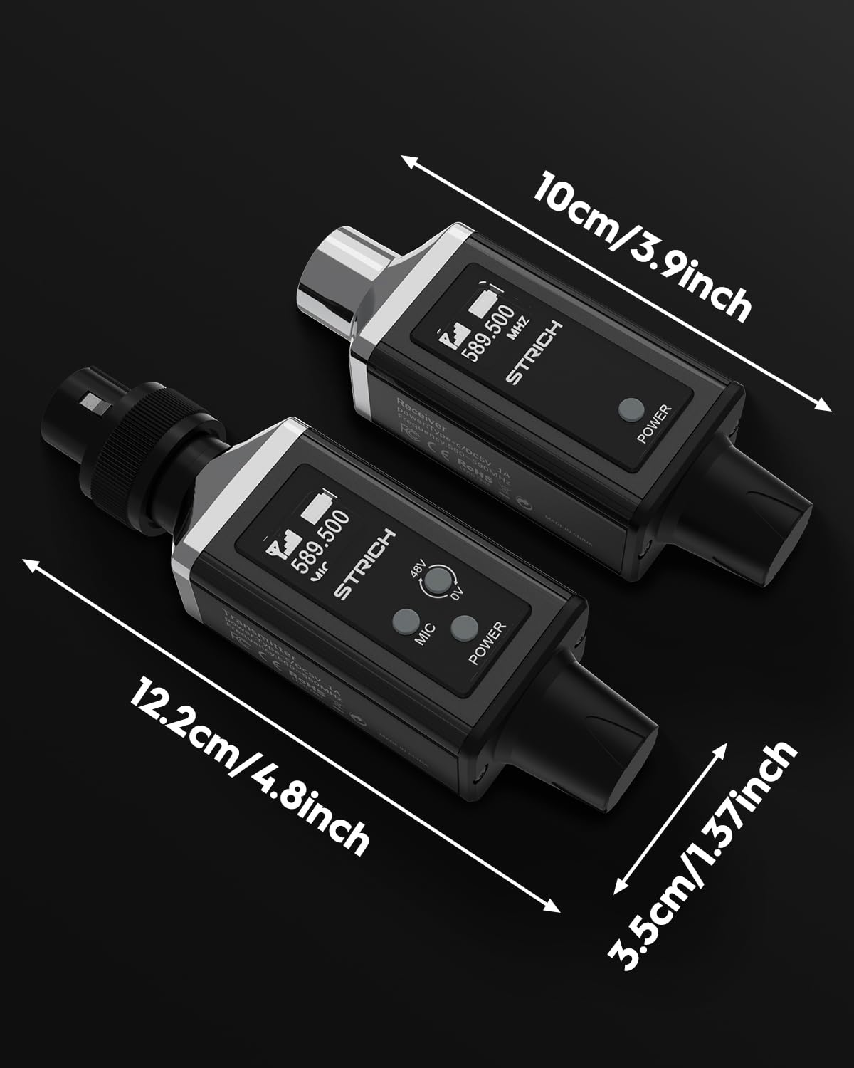 STRICH M3 UHF Wireless Microphone XLR Transmitter and Receiver 16 Channels, 164 ft Range, Plug-on Wireless Mic Adapter for Dynamic & Condenser Mic, Compatible with Audio Mixer, PA System - Image 9